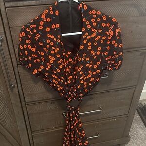 STAUD Black and Red Asymmetrical Dress